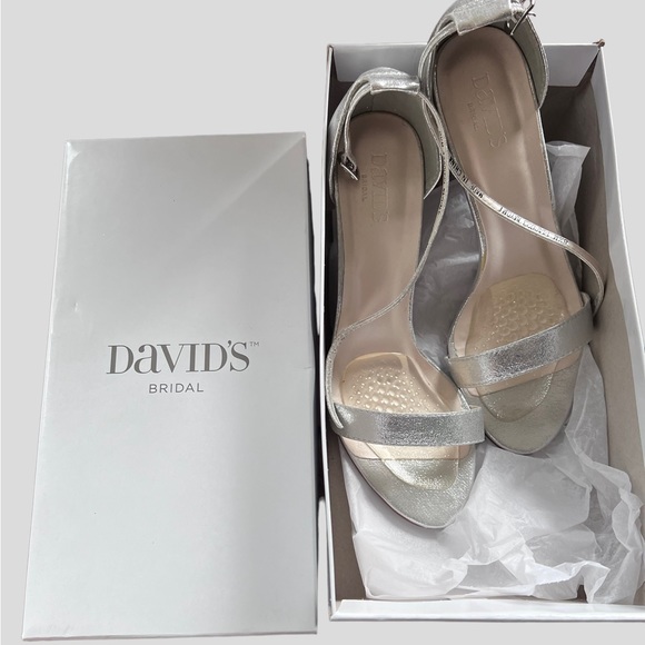 David's Bridal Shoes - David’s Bridal Strap on Silver
